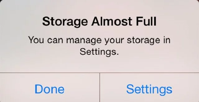 iphone storage almost full problem