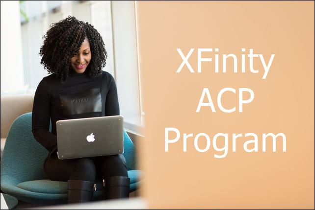 A woman checking out eligibility for the XFinity ACP Program Affordable Connectivity program application